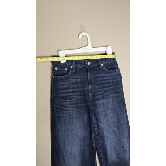 Banana Republic Womens Jeans 26 High Rise Wide Leg Dark Wash Denim Rigid Office - Picture 3 of 6